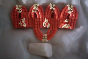 Ancestral beads and white stone